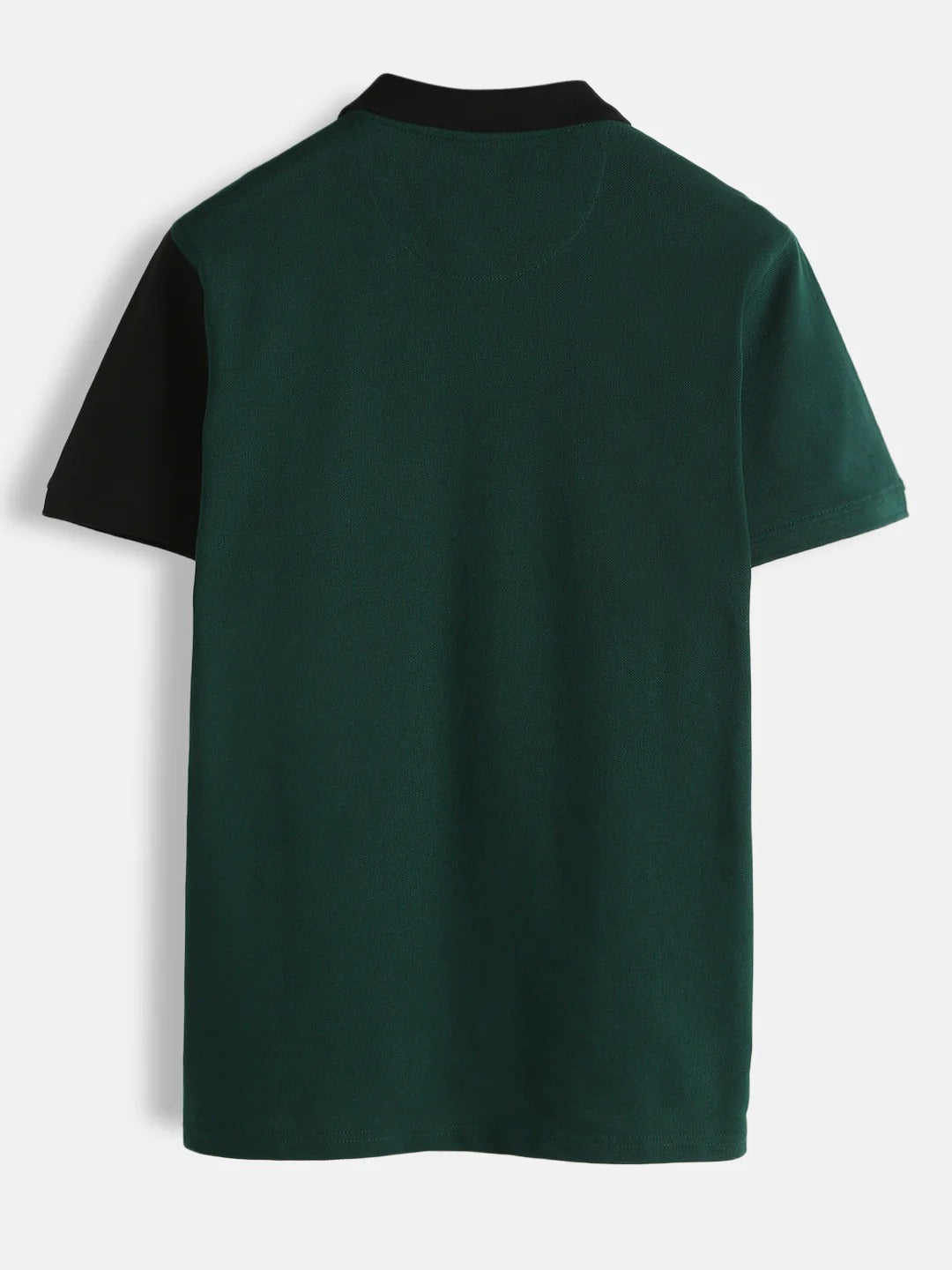 Twear Premium Green & Black Color Block Polo T-Shirt for Men