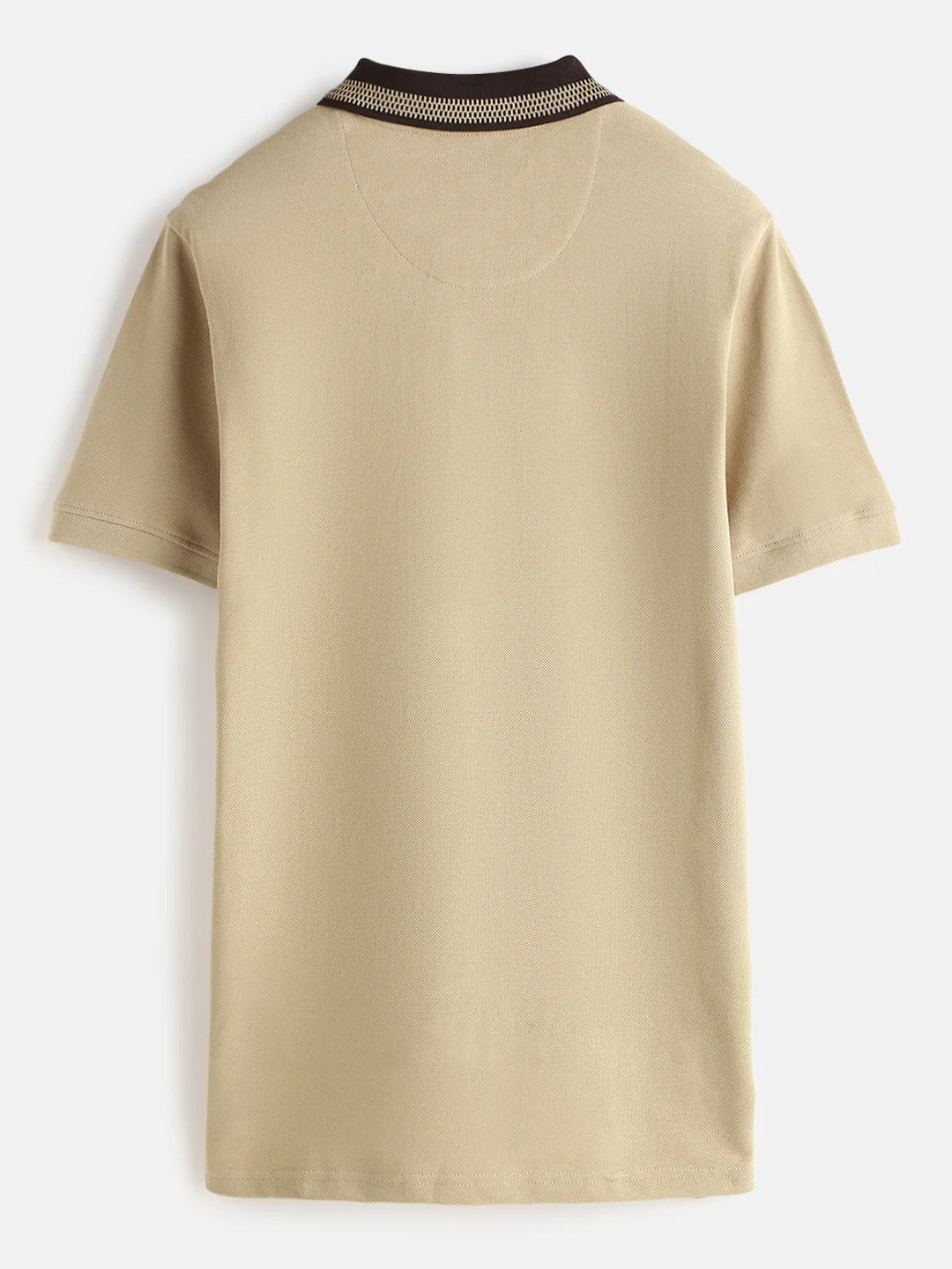 Twear Premium Beige Polo T-Shirt with Contrast Collar for Men