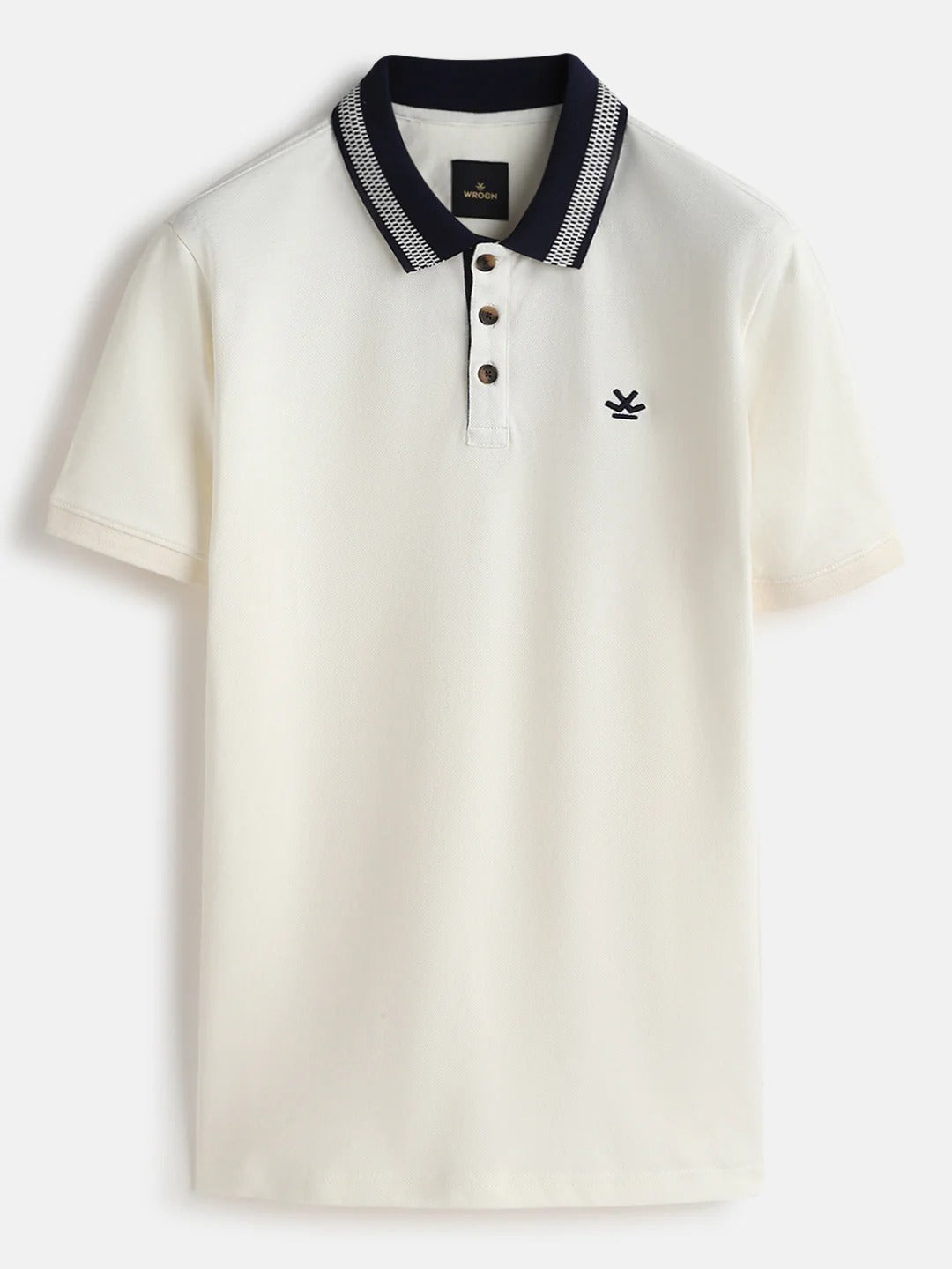Twear Premium White Polo T-Shirt with Contrast Collar for Men